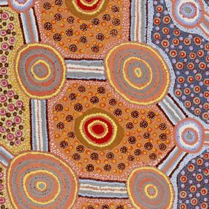 Lukarrara Jukurrpa (Desert Fringe-rush Seed Dreaming) by Jennifer Napaljarri Lewis