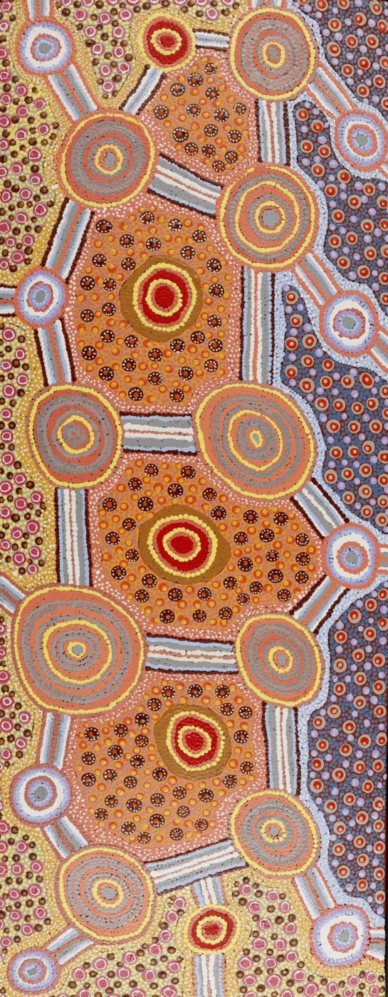 Lukarrara Jukurrpa (Desert Fringe-rush Seed Dreaming) by Jennifer Napaljarri Lewis