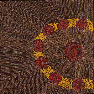 Napaljarri-warnu Jukurrpa (Seven Sisters Dreaming) by Valma Nakamarra White